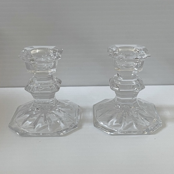 MIKASA Edinburgh Candlesticks Set of 2 Taper Candleholders Crystal Candleholders - Picture 2 of 6